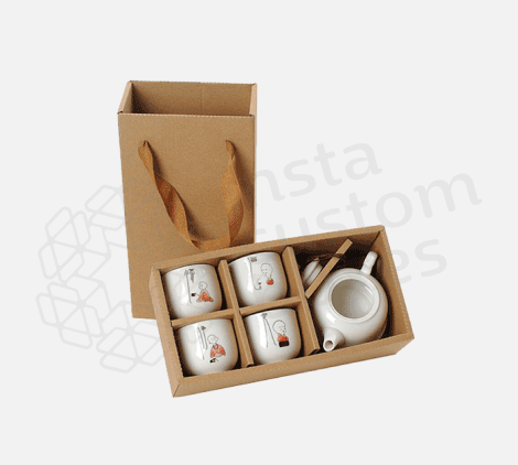 Custom Corrugated Tea Set Boxes With Insert